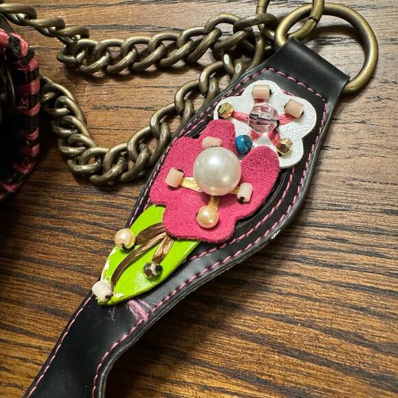 Vintage Y2K Tua Braccialini Collectors Shoulder Bag Vibrant Handbag Floral Pearl - Picture 9 of 16